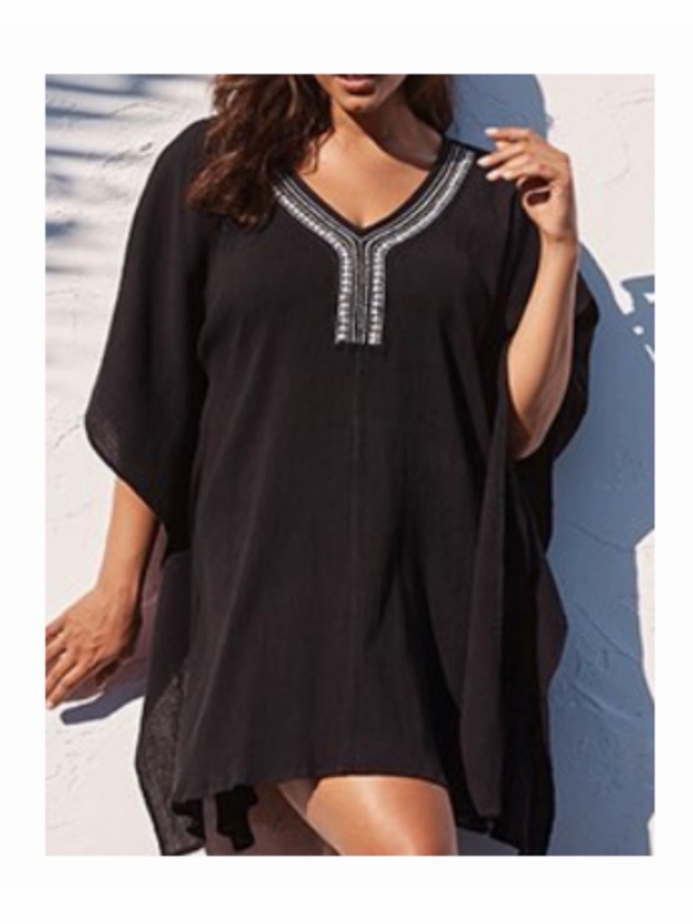 Swimsuits For All Black Embellished Swim Coverup 22/24
